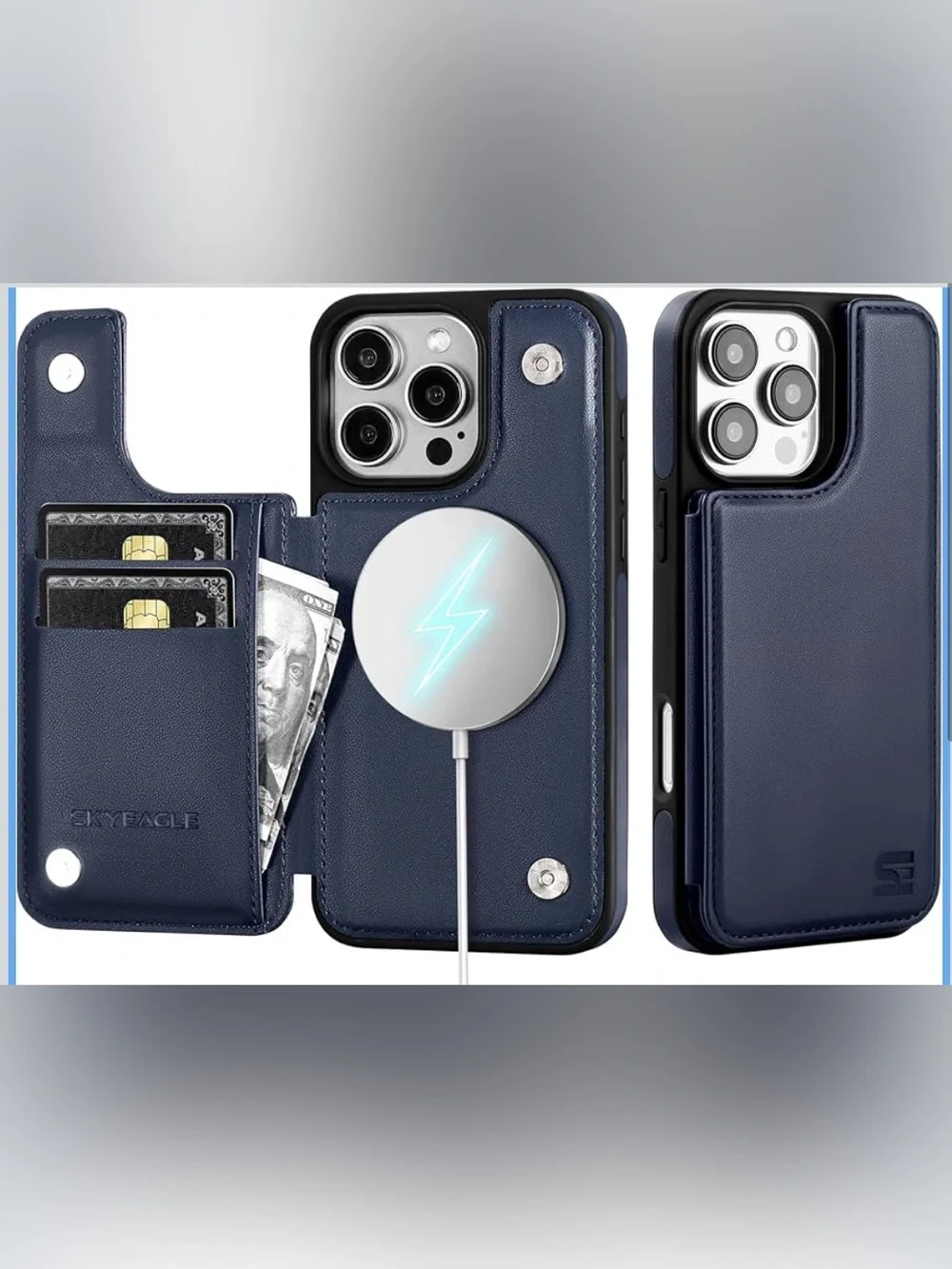 SkyEagle Compatible with Magsafe for iPhone 16 Pro Max Wallet Case w/Card Holder